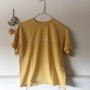brandy melville yellow tee